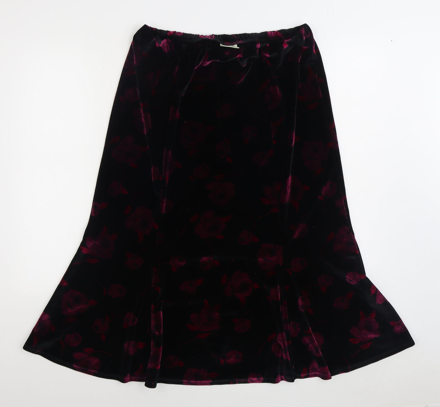Eastex Womens Black Floral Polyester Trumpet Skirt Size 16