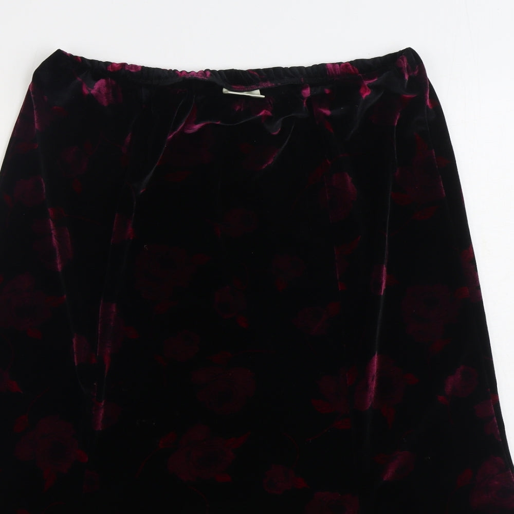 Eastex Womens Black Floral Polyester Trumpet Skirt Size 16