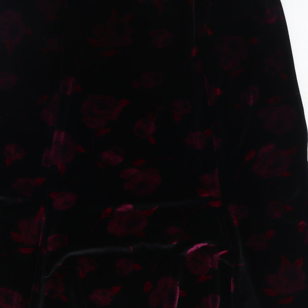 Eastex Womens Black Floral Polyester Trumpet Skirt Size 16