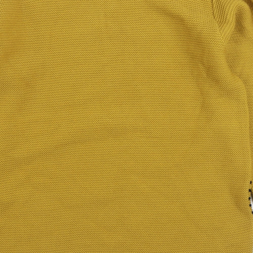 Preworn Womens Yellow Boat Neck Striped Acrylic Pullover Jumper Size L