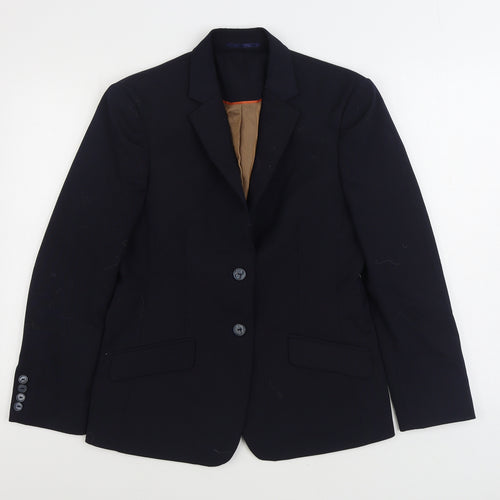 Brook Taverner Womens Blue Jacket Blazer Size 10 Button