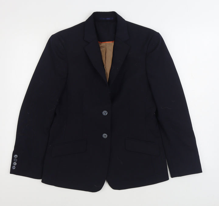 Brook Taverner Womens Blue Jacket Blazer Size 10 Button