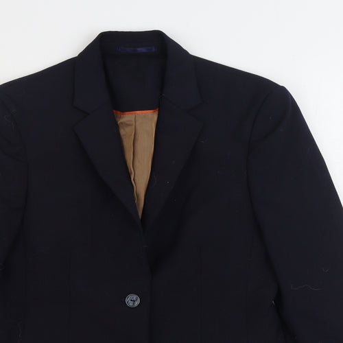 Brook Taverner Womens Blue Jacket Blazer Size 10 Button