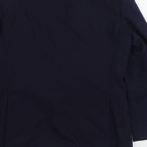 Preworn Mens Blue Polyester Jacket Suit Jacket Size 44