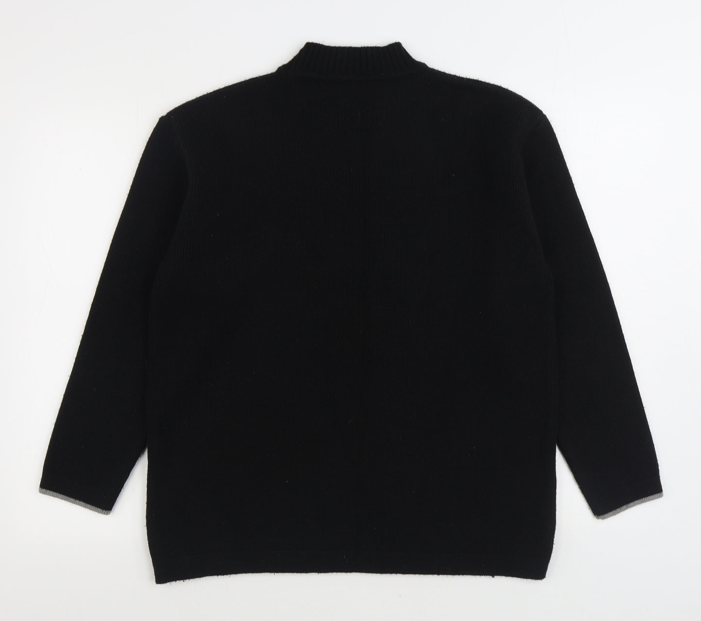Teddy Smith Mens Black Round Neck Acrylic Pullover Jumper Size S