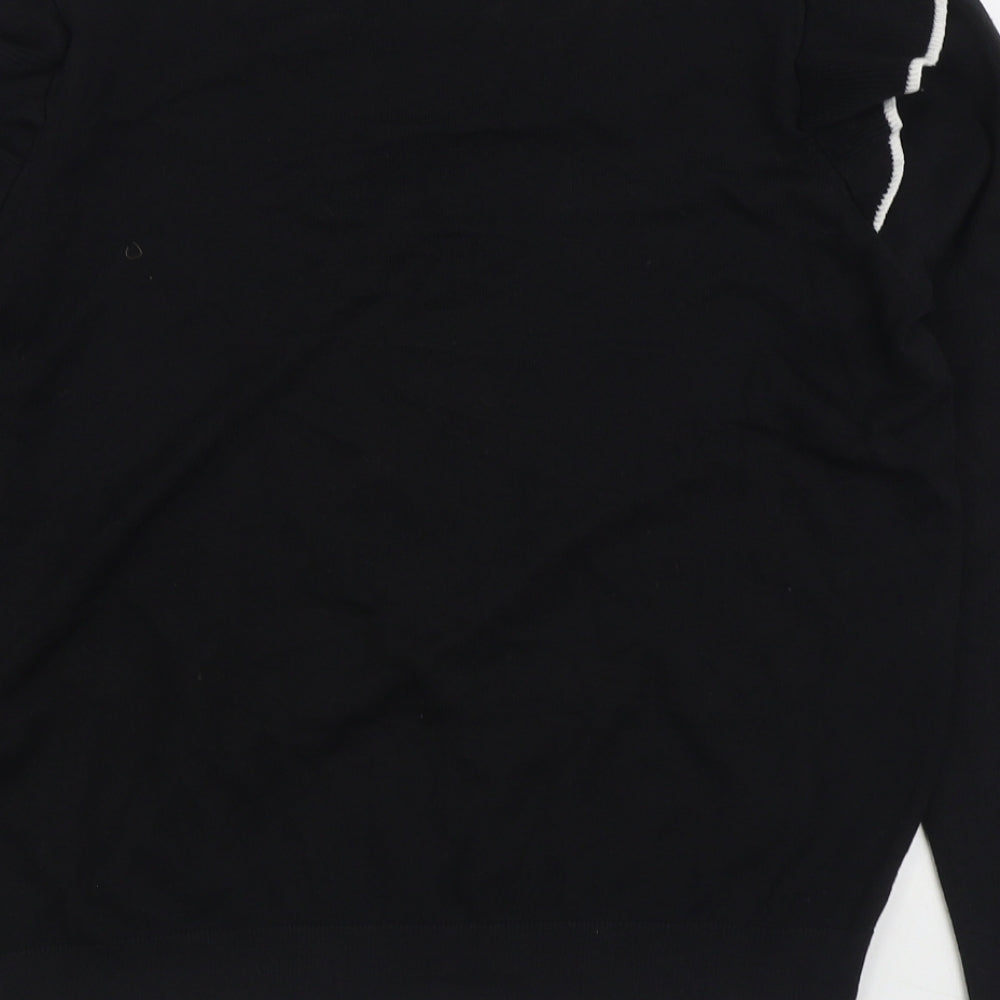 Papaya Womens Black Boat Neck Cotton Pullover Jumper Size M