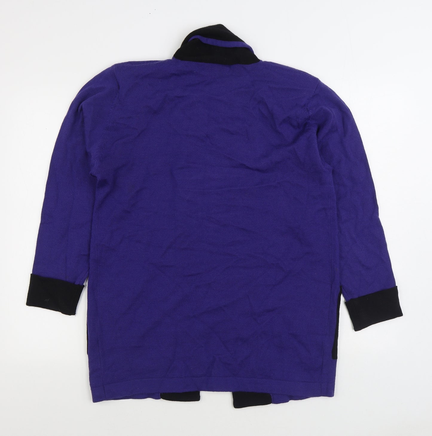 Lady Laura Womens Blue V-Neck Wool Cardigan Jumper Size L