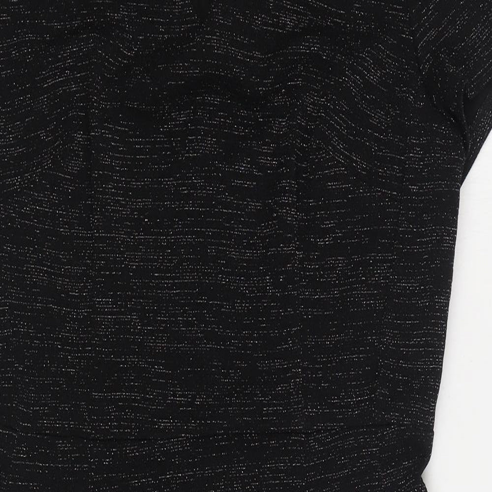 TU Womens Black Polyester Sheath Size 14 V-Neck Pullover