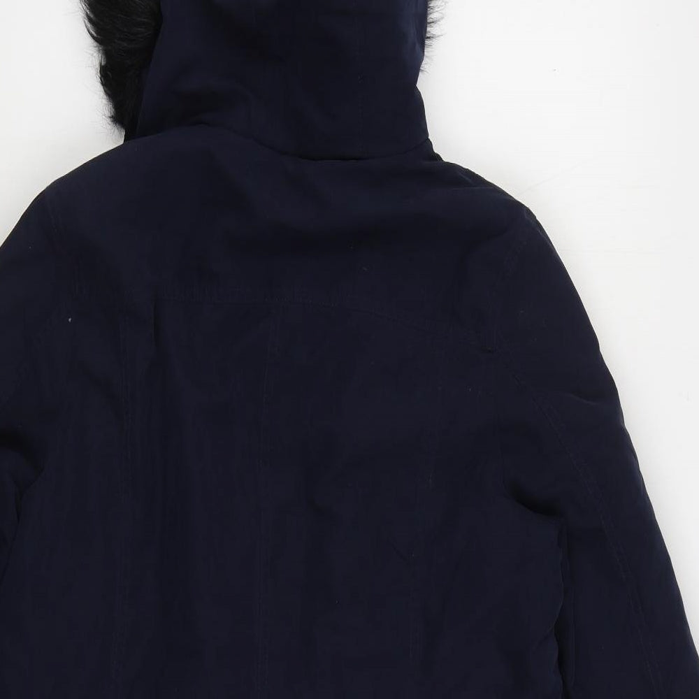 Dorothy Perkins Womens Blue Parka Coat Size 12 Zip