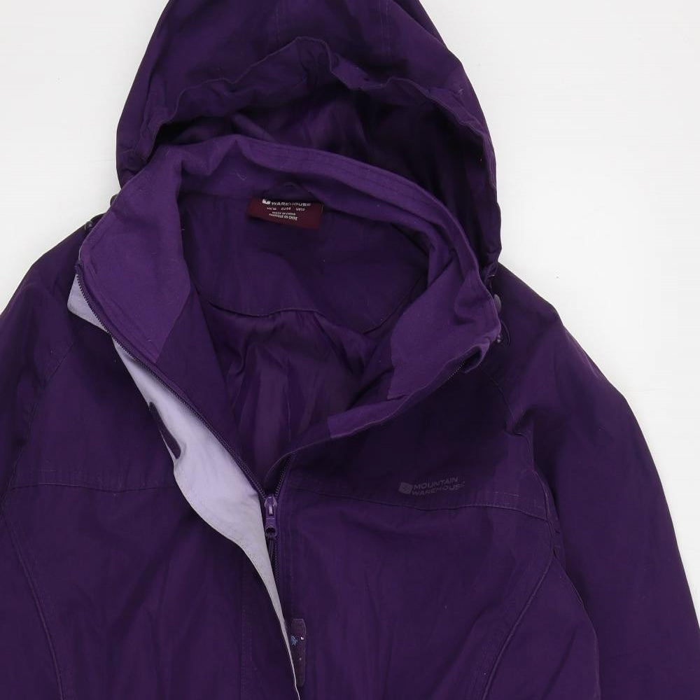 Mountain Warehouse Womens Purple Rain Coat Coat Size 16 Zip