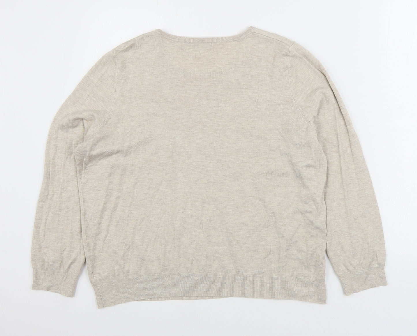 George Womens Beige Round Neck Viscose Pullover Jumper Size 18 - Christmas