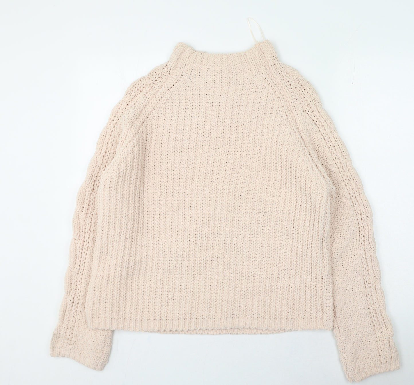 Marks and Spencer Womens Pink High Neck Polyester Pullover Jumper Size M