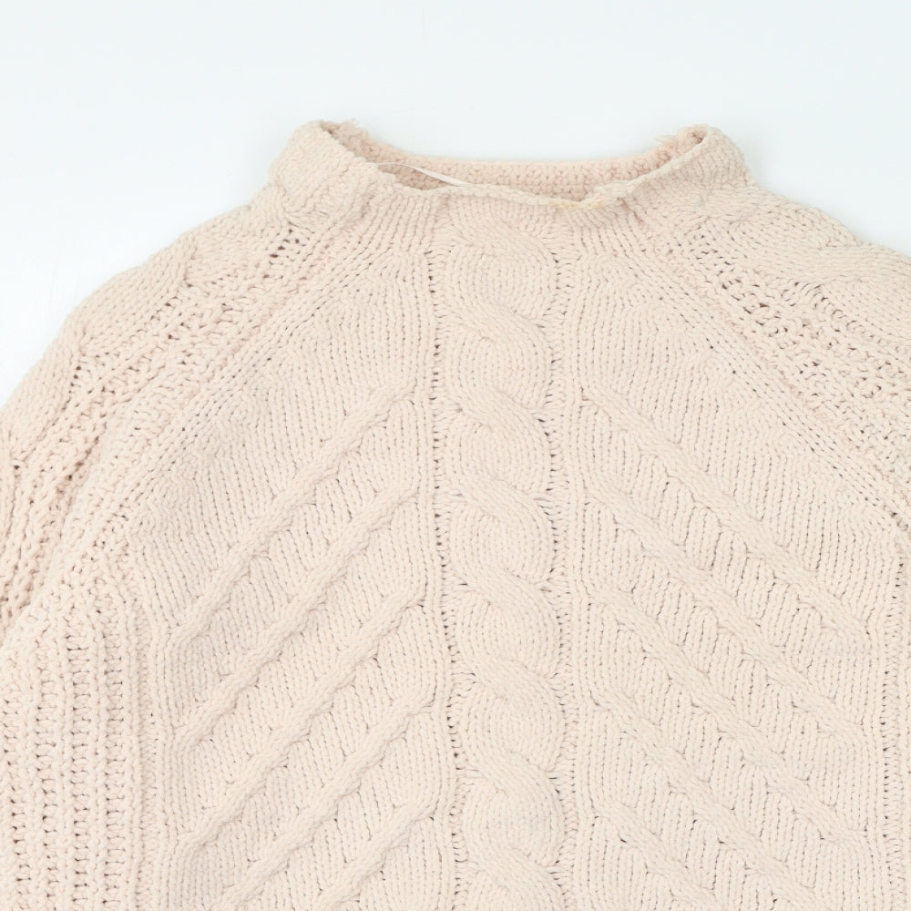 Marks and Spencer Womens Pink High Neck Polyester Pullover Jumper Size M