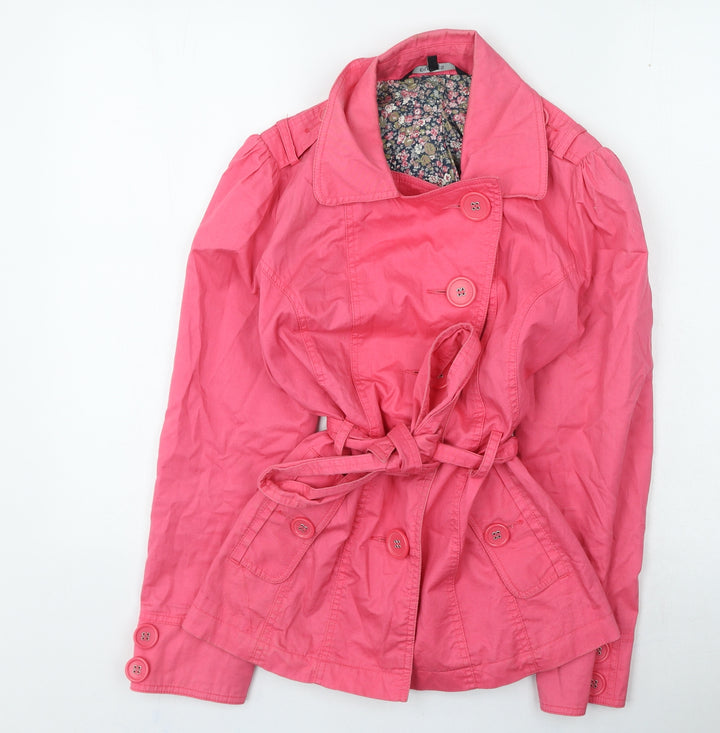 Dunnes Stores Womens Pink Trench Coat Coatigan Size 10