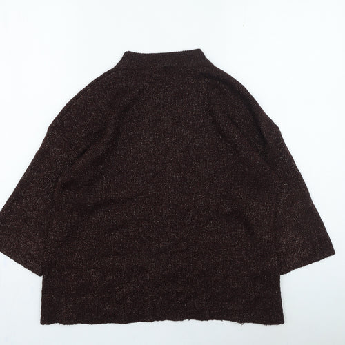 Warehouse Womens Brown High Neck Acrylic Pullover Jumper Size 10