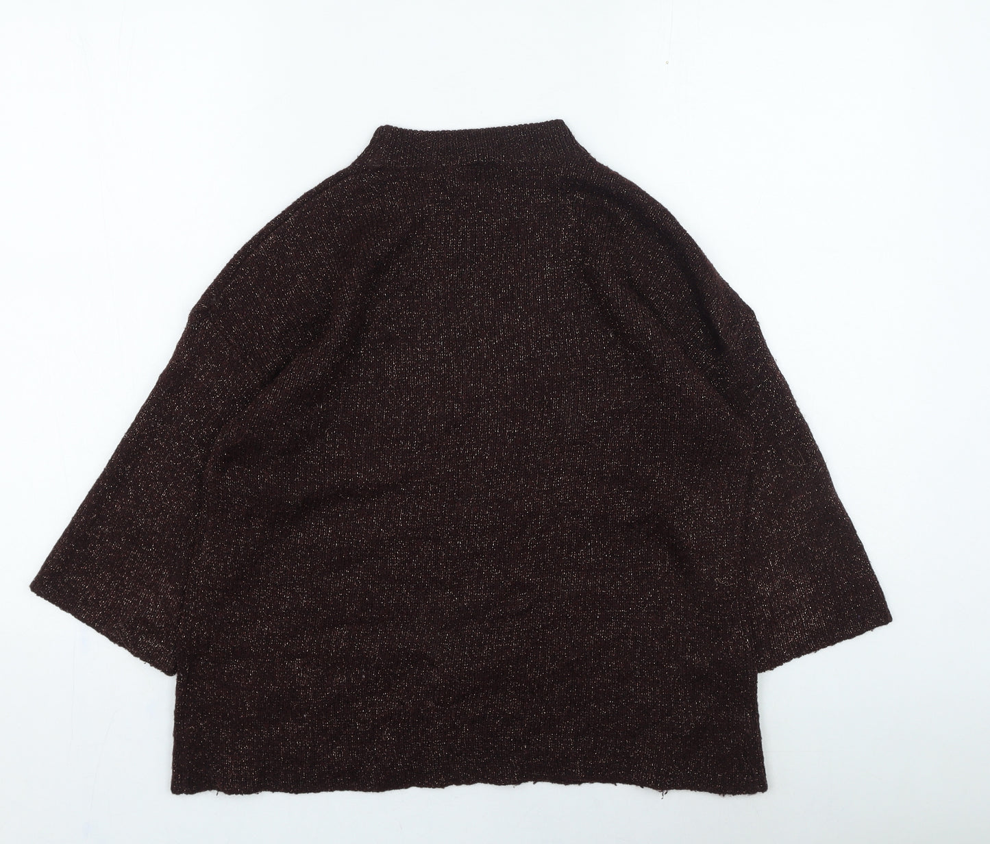 Warehouse Womens Brown High Neck Acrylic Pullover Jumper Size 10