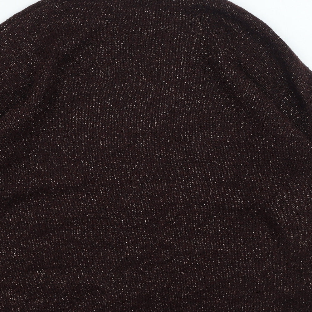 Warehouse Womens Brown High Neck Acrylic Pullover Jumper Size 10