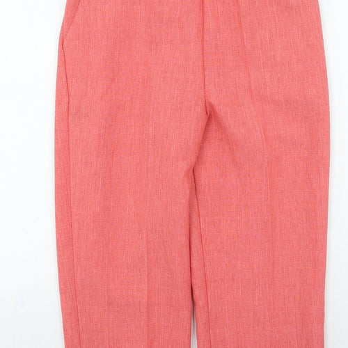 Classic Womens Pink Polyester Trousers Size 12 L20 in Regular