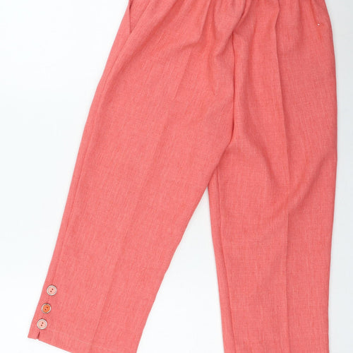 Classic Womens Pink Polyester Trousers Size 12 L20 in Regular