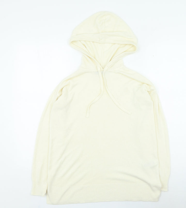 Marks and Spencer Womens Beige Acrylic Pullover Hoodie Size S
