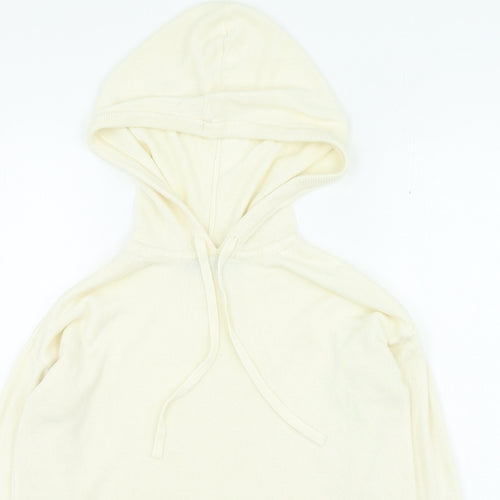 Marks and Spencer Womens Beige Acrylic Pullover Hoodie Size S