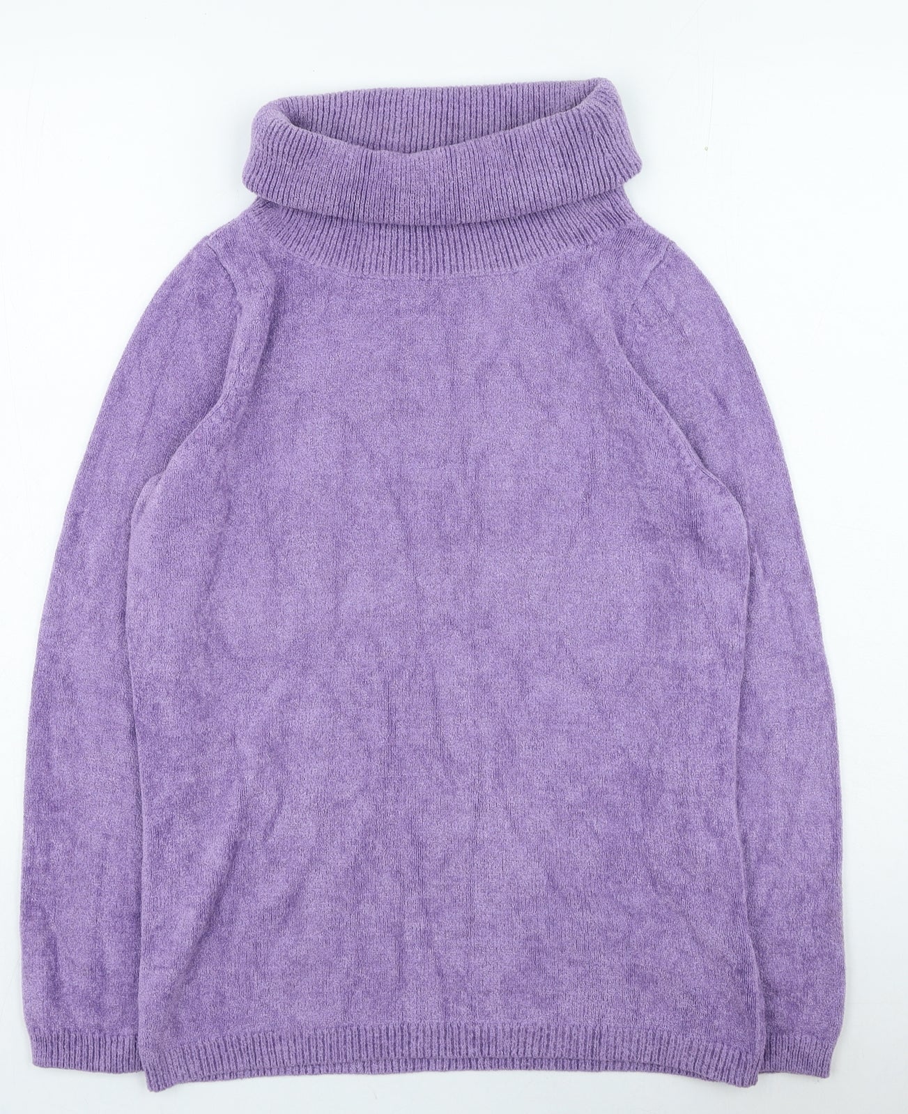 Marks and Spencer Womens Purple Roll Neck Viscose Pullover Jumper Size 12