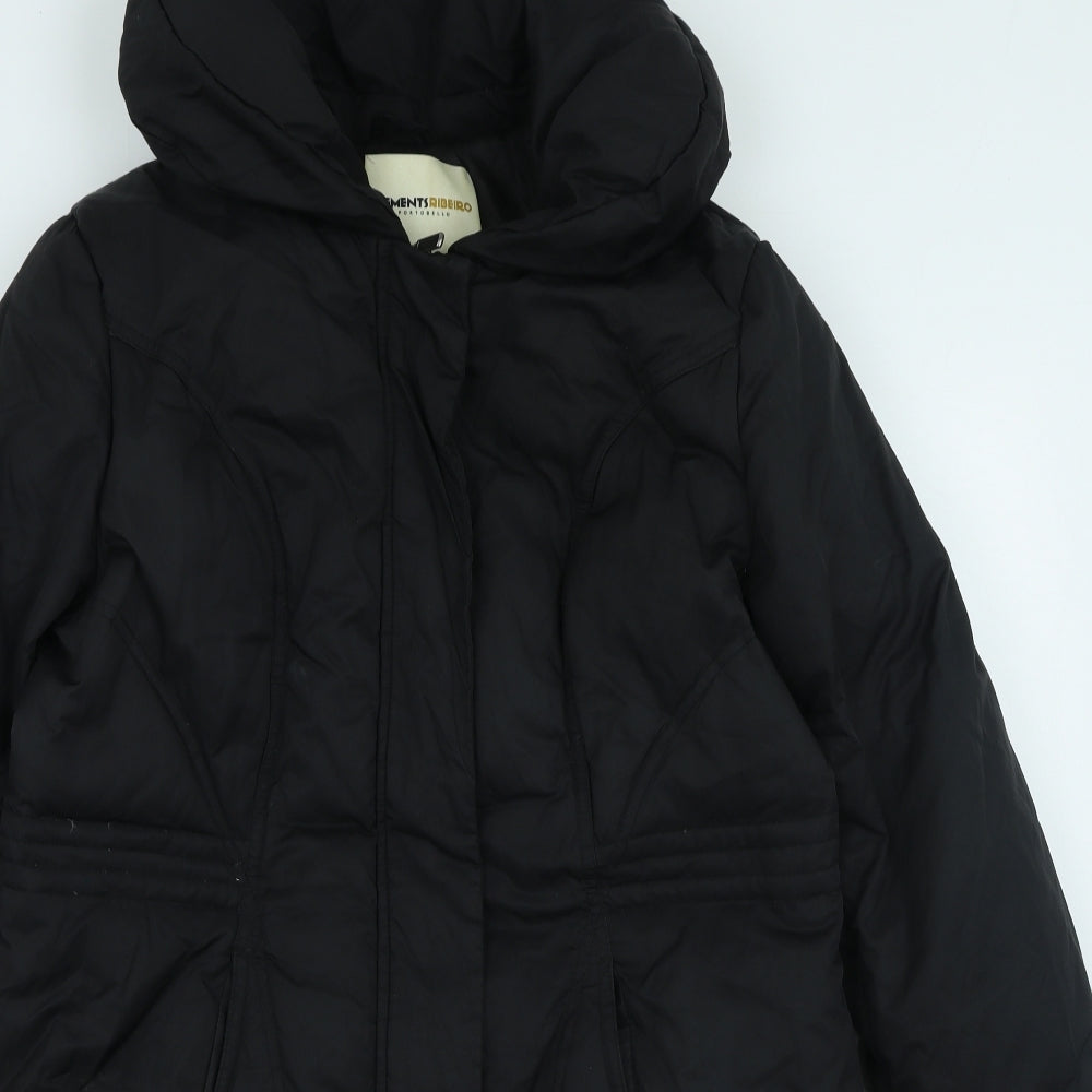 Clements Ribeiro Womens Black Puffer Jacket Coat Size L