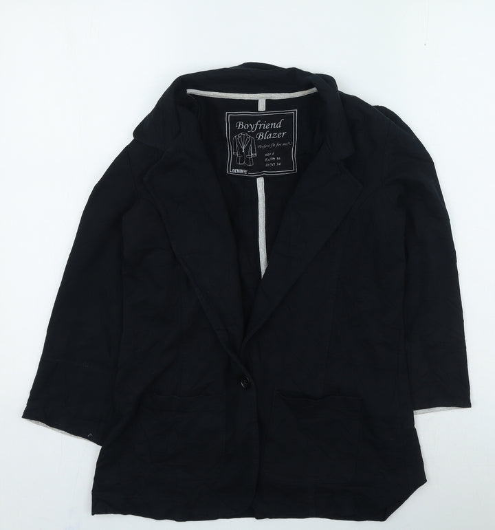 Denim & Co. Womens Blue Jacket Size 8