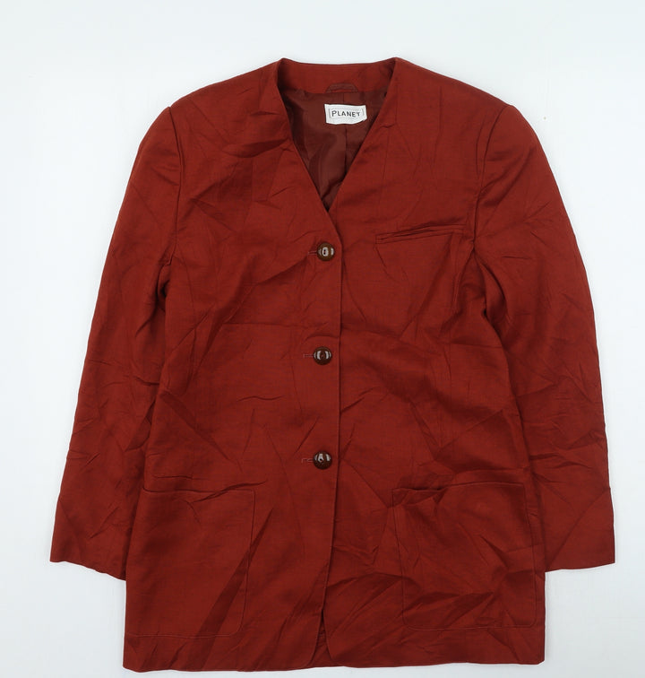 Planet Womens Orange Jacket Size 10