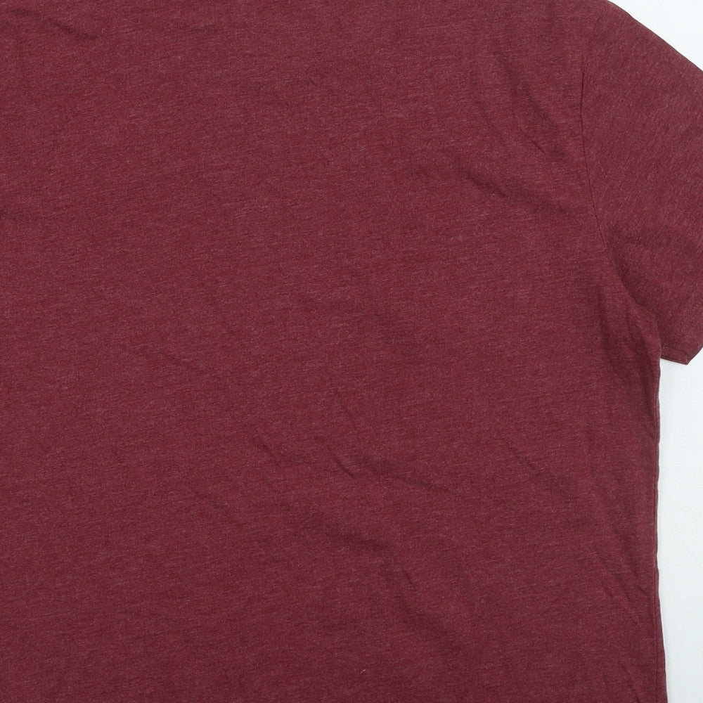 Easy Mens Red Cotton T-Shirt Size M Round Neck