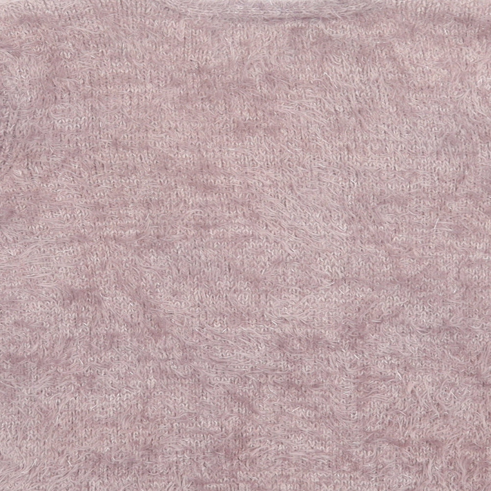Papaya Womens Purple V-Neck Nylon Cardigan Jumper Size 10