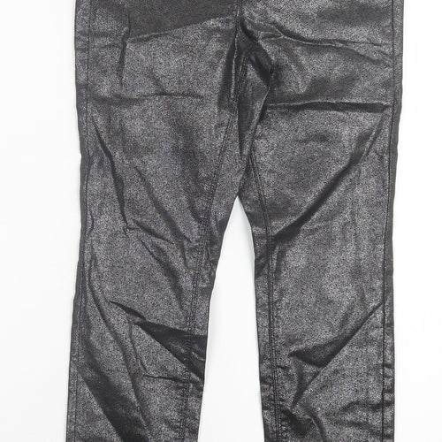 NEXT Womens Black Polyurethane Jegging Trousers Size 8 L28 in Regular
