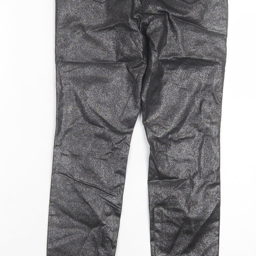 NEXT Womens Black Polyurethane Jegging Trousers Size 8 L28 in Regular