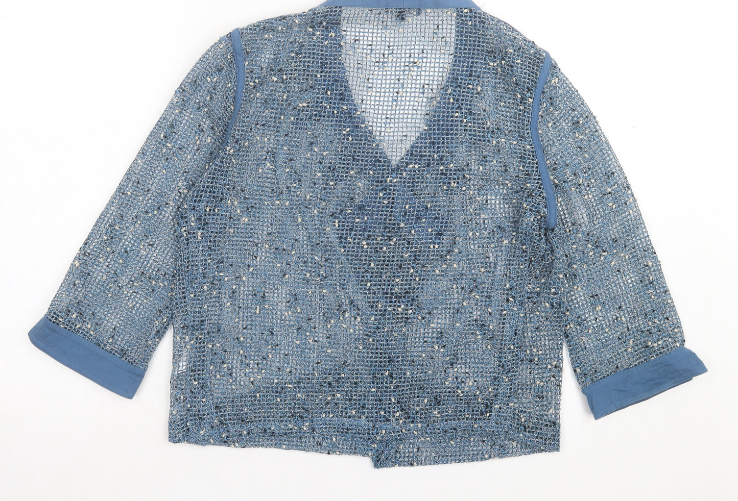 Casamia Womens Blue V-Neck Polyester Cardigan Jumper Size S