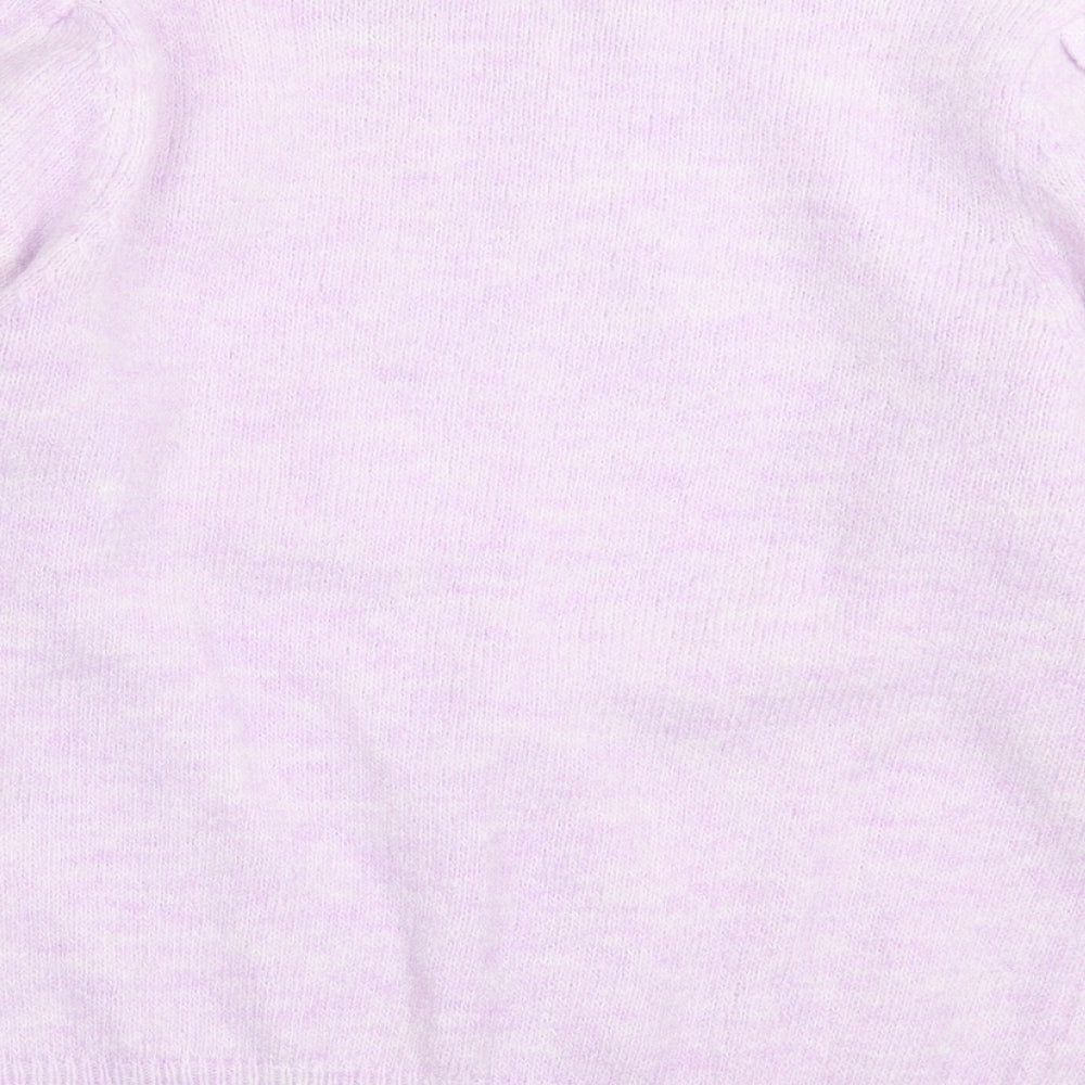 George Womens Purple High Neck Polyester Pullover Jumper Size M