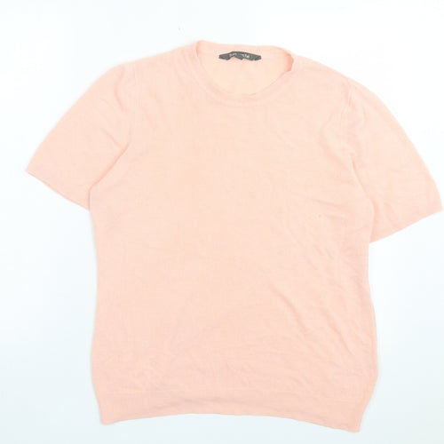 bonmarch Womens Pink Acrylic Basic T-Shirt Size 18 Crew Neck