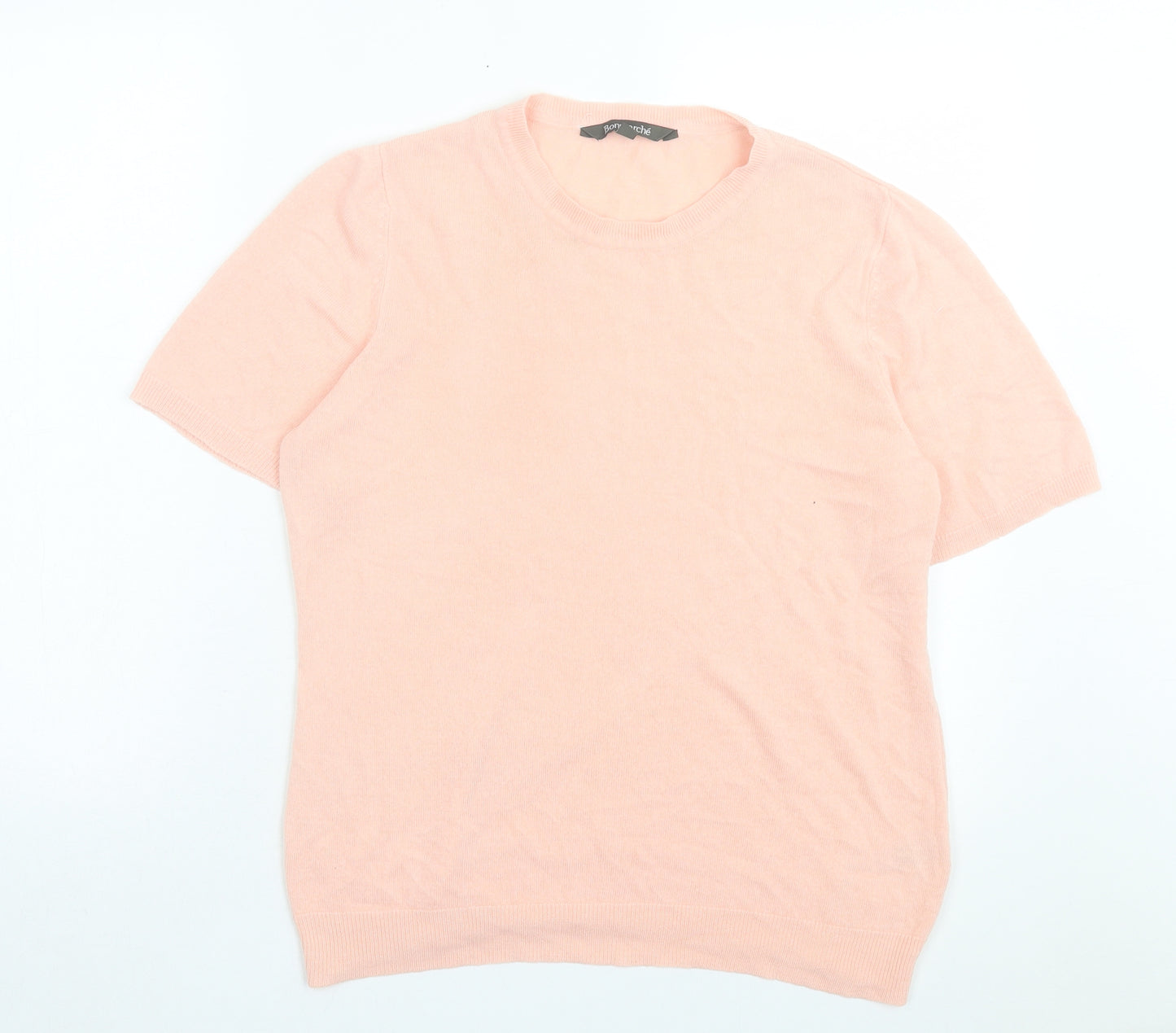 bonmarch Womens Pink Acrylic Basic T-Shirt Size 18 Crew Neck