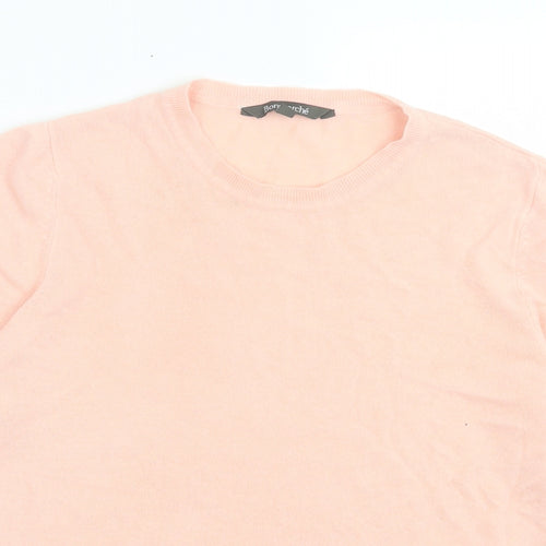 bonmarch Womens Pink Acrylic Basic T-Shirt Size 18 Crew Neck