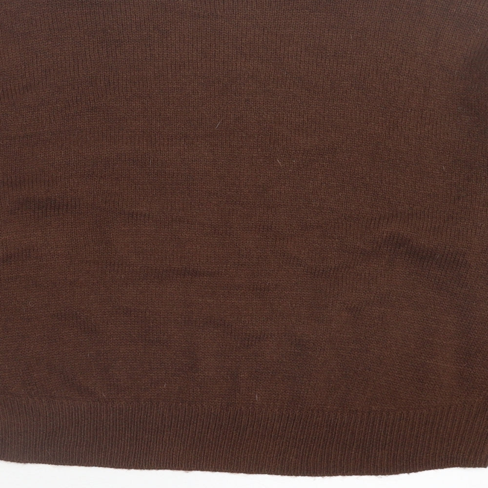 H&M Womens Brown Crew Neck Acrylic Pullover Jumper Size S