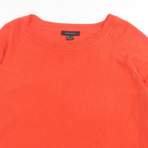 Atmosphere Womens Orange Crew Neck Acrylic Pullover Jumper Size 18