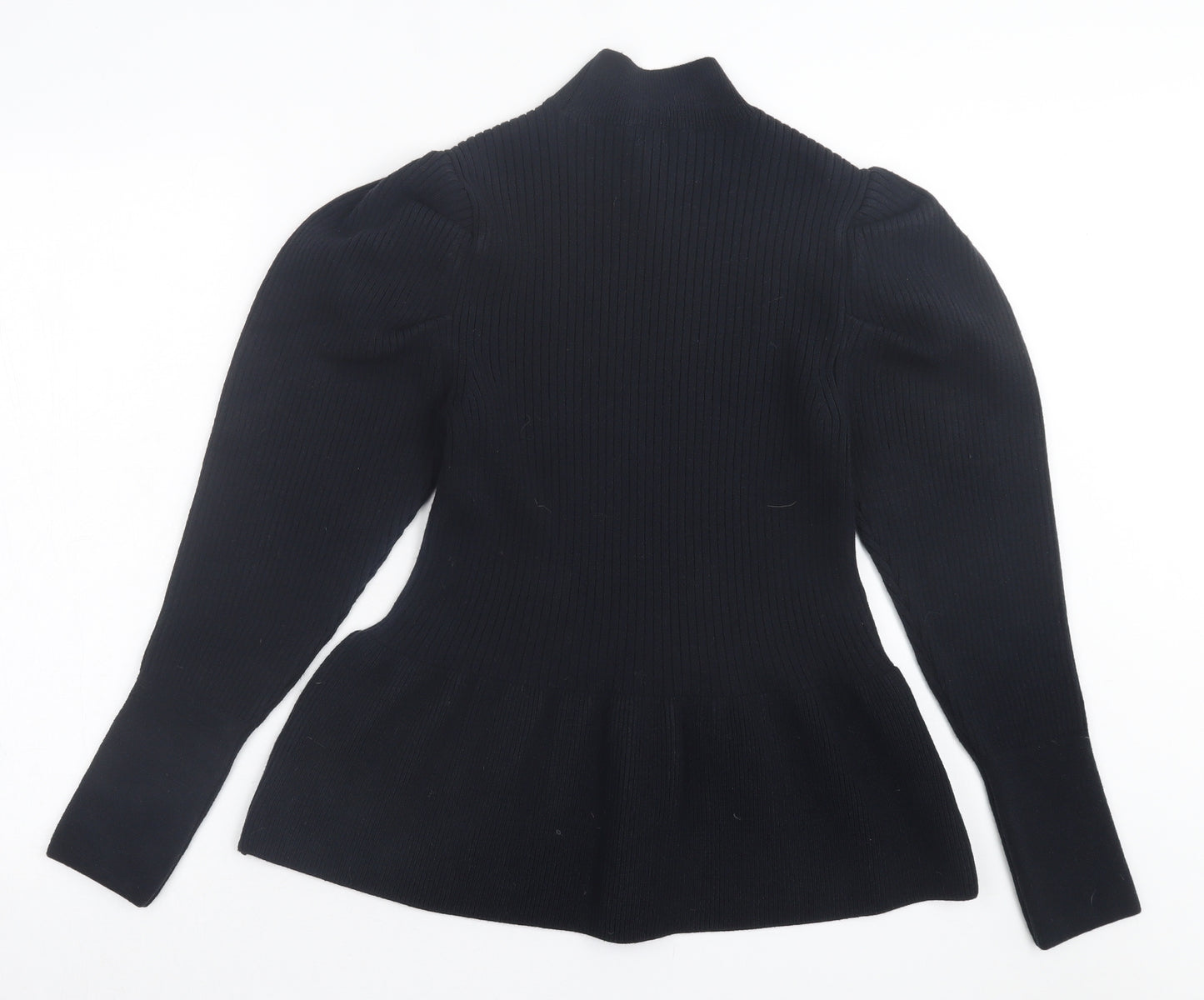 River Island Womens Black High Neck Acrylic Tunic Jumper Size 12