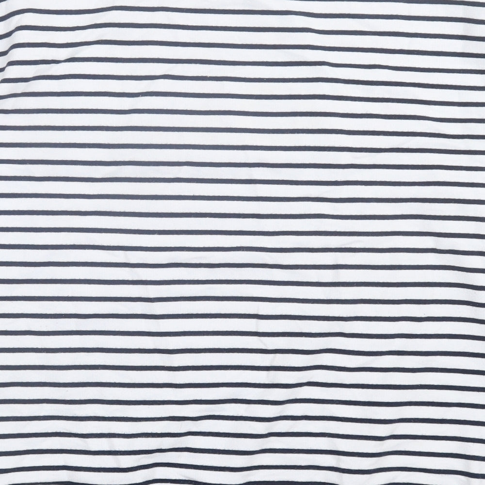 M&Co Womens Blue Striped Polyester Pullover Sweatshirt Size 12 Pullover