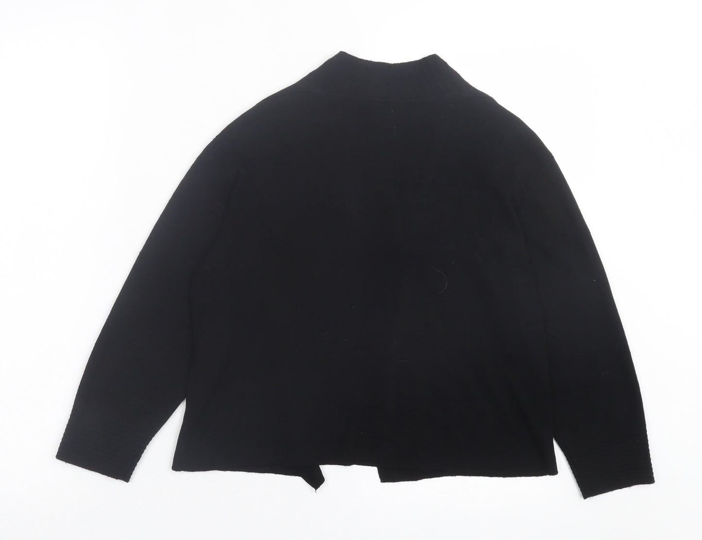 Roman Womens Black V-Neck Viscose Cardigan Jumper Size 14