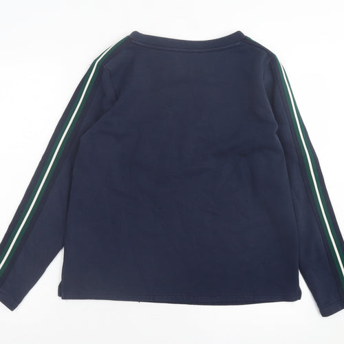 Marks and Spencer Womens Blue Striped Cotton Pullover Sweatshirt Size 8 Pullover