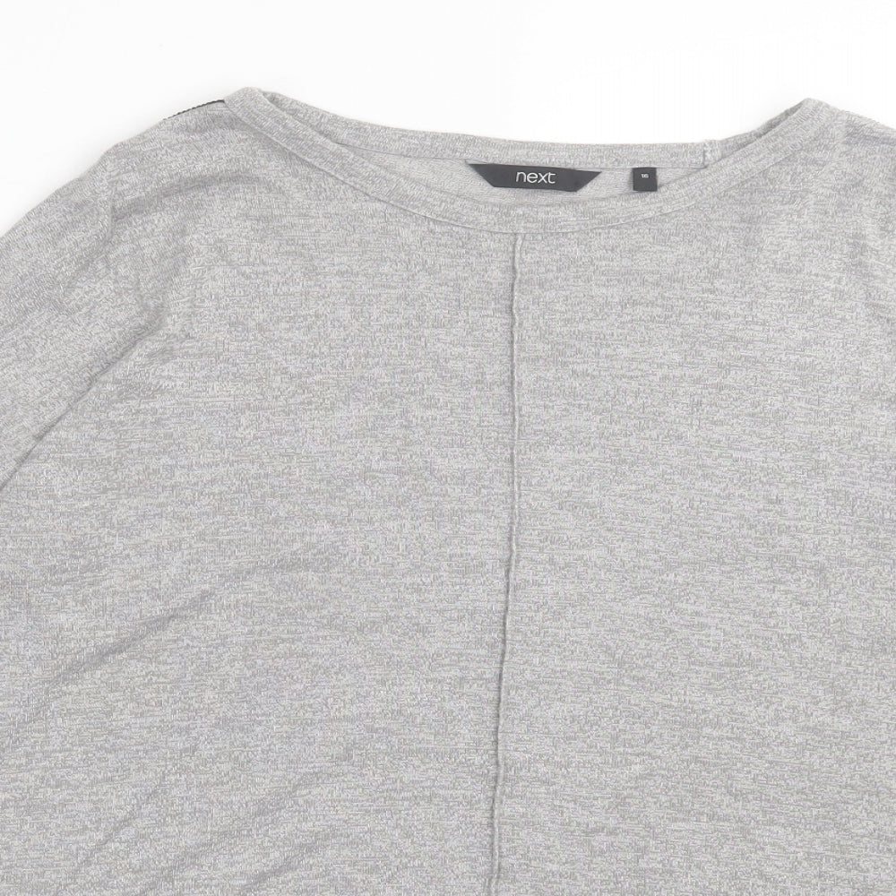 NEXT Womens Grey Polyester Basic T-Shirt Size 16