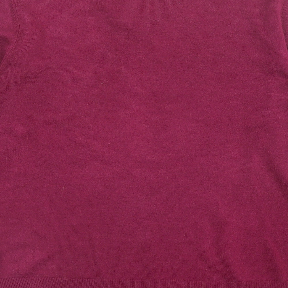 Marks and Spencer Mens Purple V-Neck Acrylic Pullover Jumper Size M