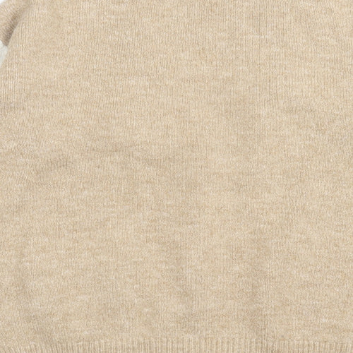 TU Womens Brown V-Neck Striped Acrylic Cardigan Jumper Size S