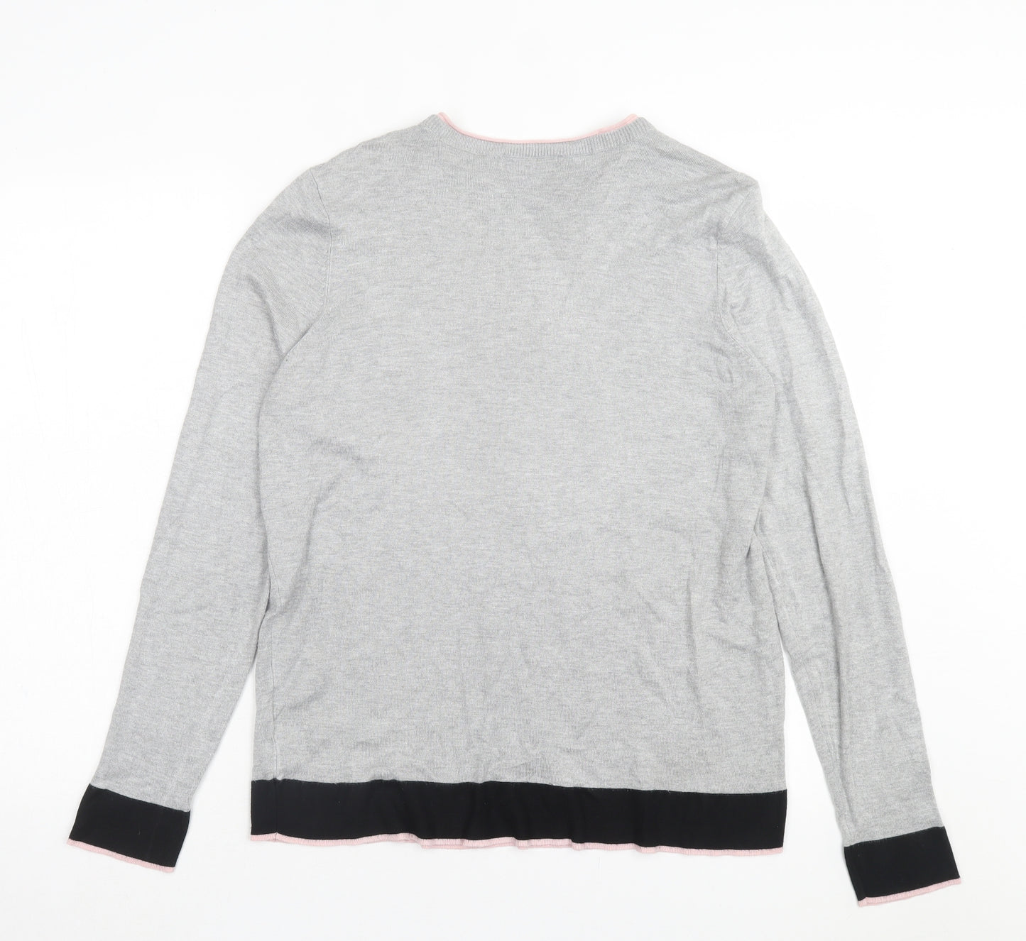 Debenhams Womens Grey Crew Neck Viscose Pullover Jumper Size 18