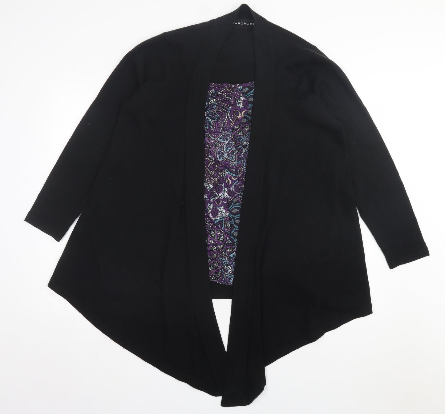 Waredrobe Womens Purple Scoop Neck Geometric Acrylic Pullover Jumper Size 12