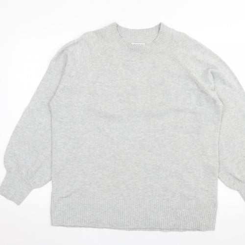 Papaya Womens Grey Crew Neck Acrylic Pullover Jumper Size L